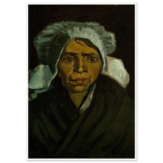Head of a Peasant Woman (1884) Art Print | Vincent van Gogh - Framed Poster - 30x40 cm / 12x16″ - Black frame