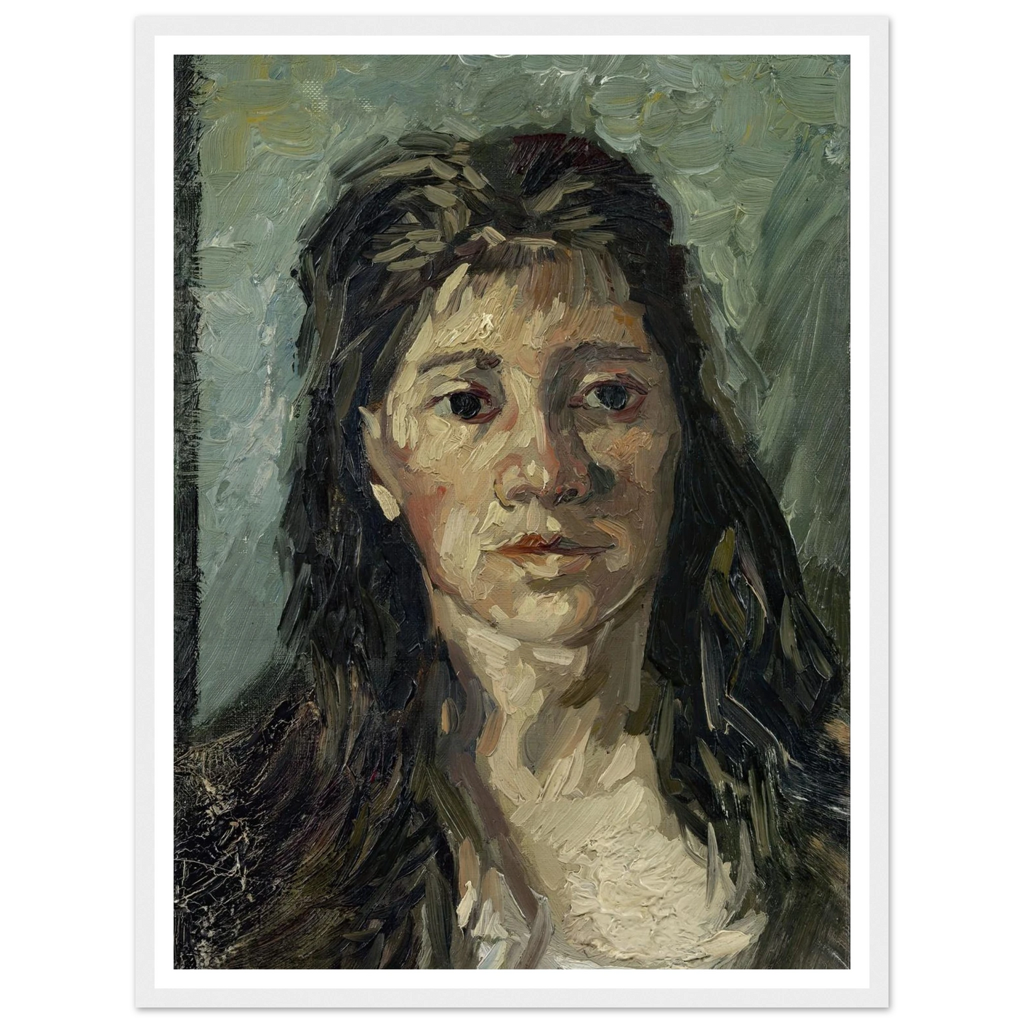 Head Of A Prostitute Art Print | Vincent van Gogh - Framed Poster - 30x40 cm / 12x16″ - Black frame