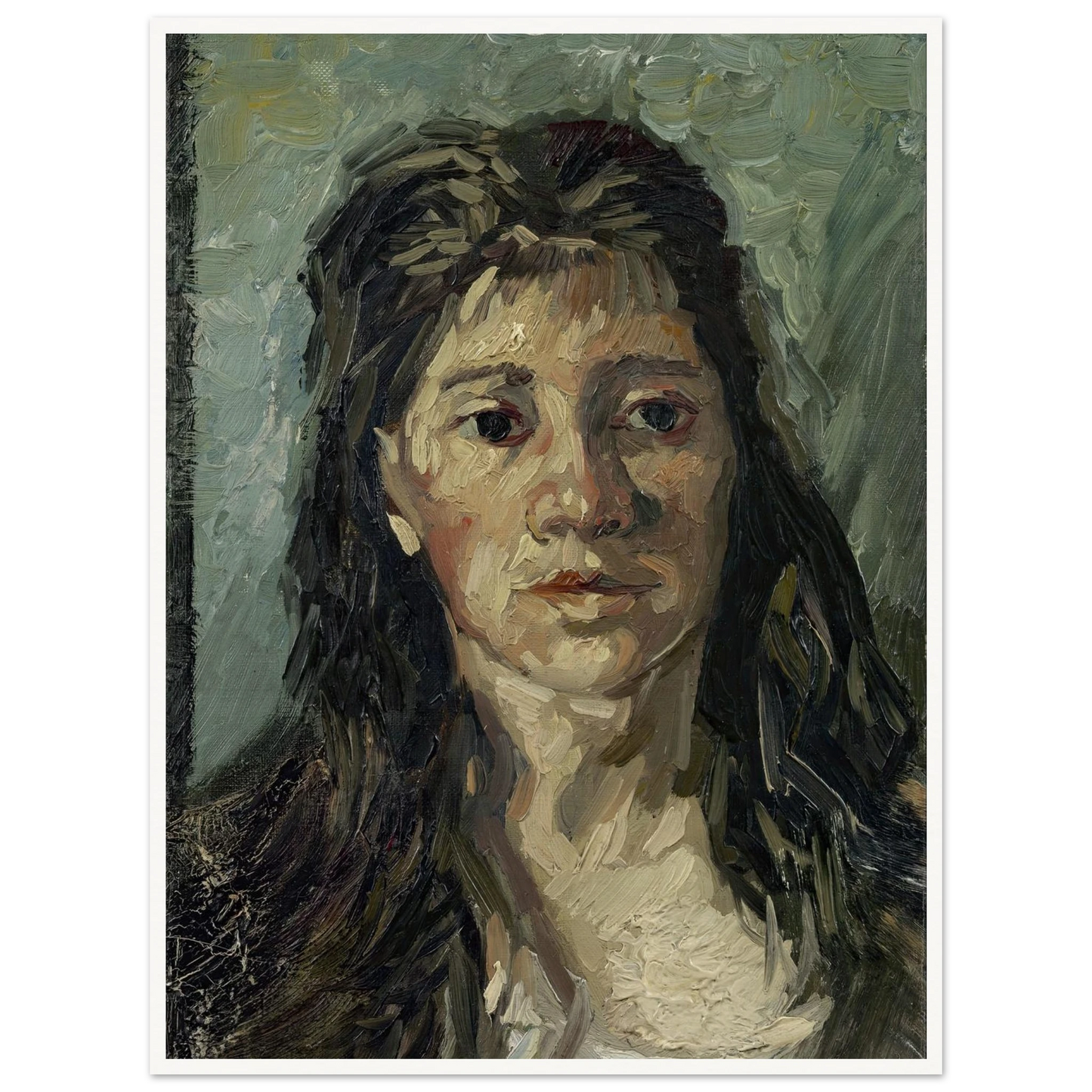 Head Of A Prostitute Art Print | Vincent van Gogh - Framed Poster - 30x40 cm / 12x16″ - Black frame