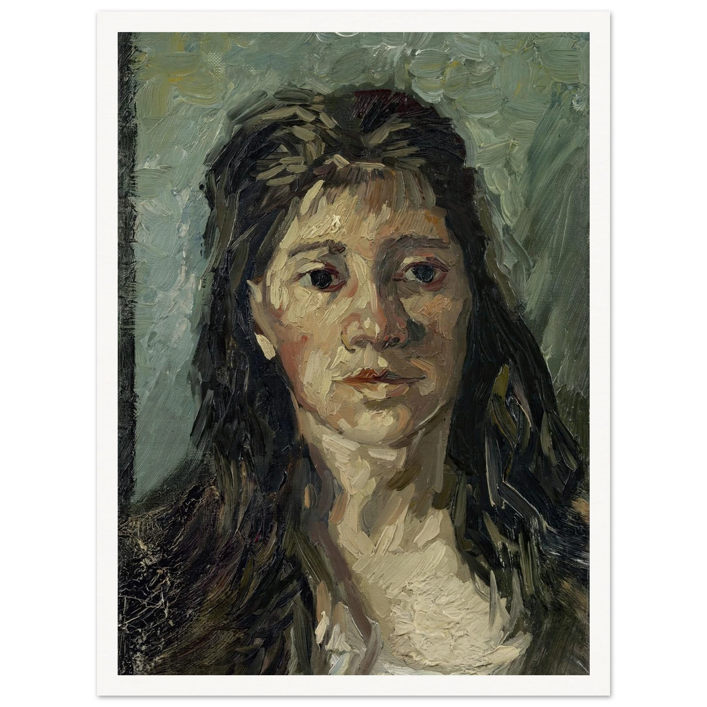 Head Of A Prostitute Art Print | Vincent van Gogh - Framed Poster - 30x40 cm / 12x16″ - Black frame