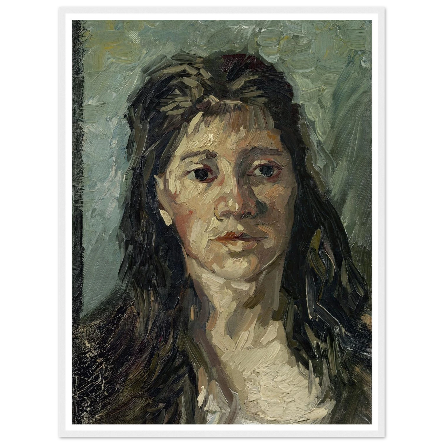 Head Of A Prostitute Art Print | Vincent van Gogh - Framed Poster - 30x40 cm / 12x16″ - Black frame