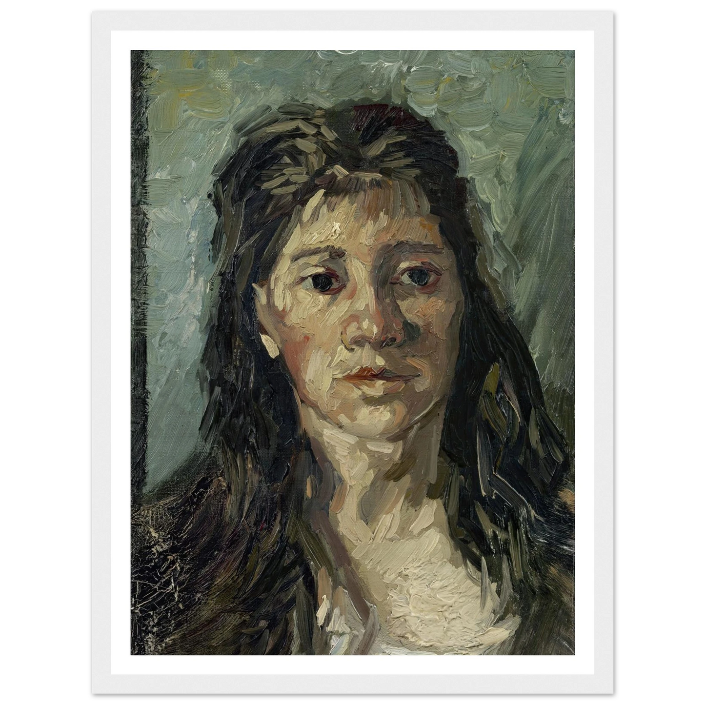 Head Of A Prostitute Art Print | Vincent van Gogh - Framed Poster - 30x40 cm / 12x16″ - Black frame