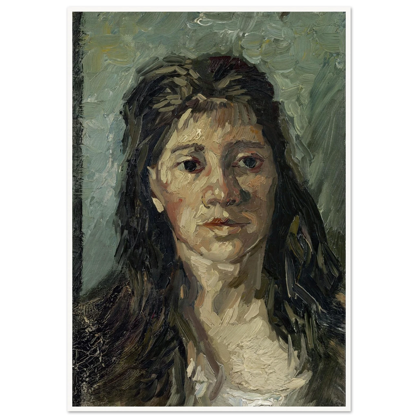 Head Of A Prostitute Art Print | Vincent van Gogh - Framed Poster - 30x40 cm / 12x16″ - Black frame