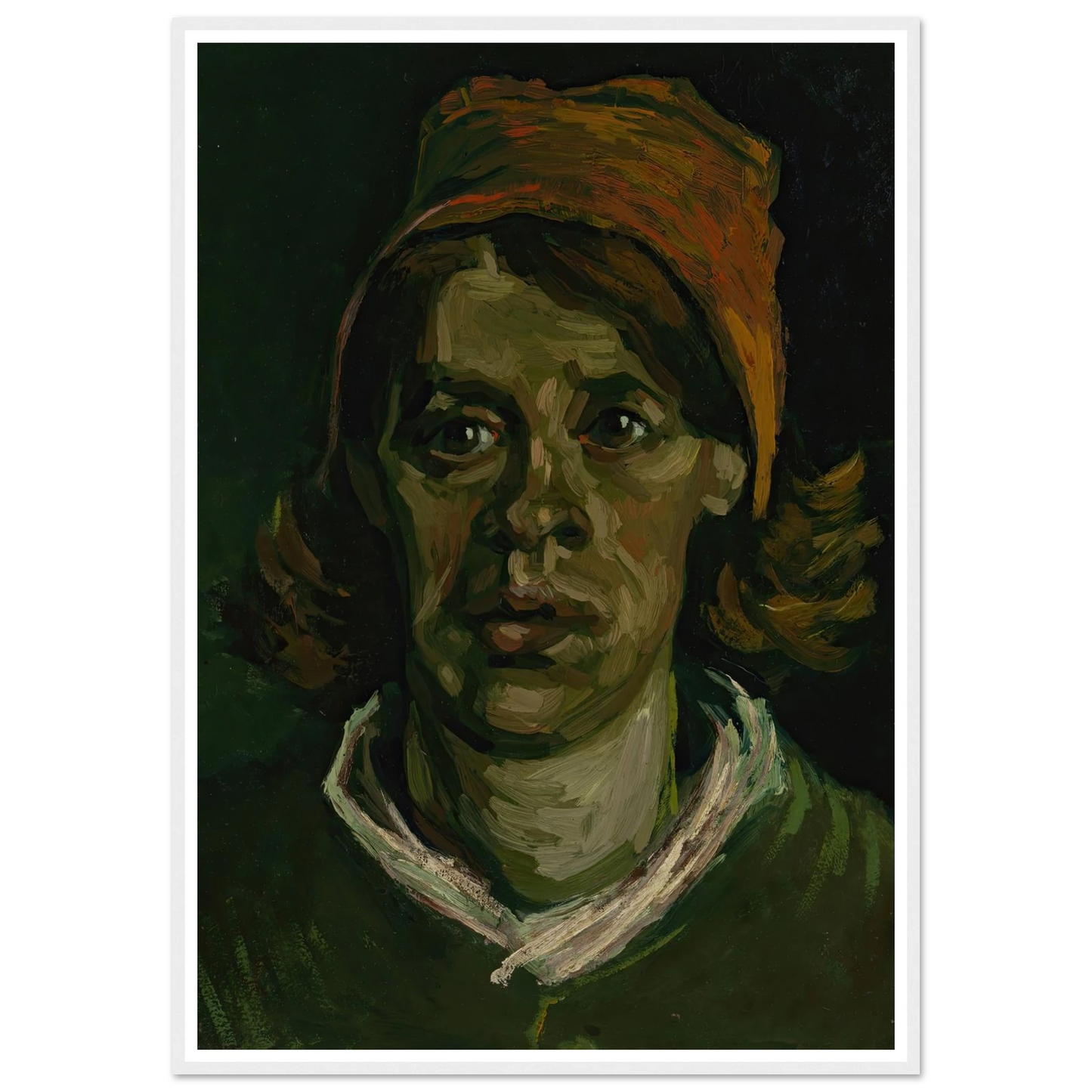 Head of a woman (1885) Art Print | Vincent van Gogh - Framed Poster - 30x40 cm / 12x16″ - Black frame