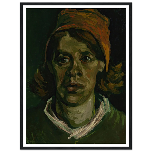 Head of a woman (1885) Art Print | Vincent van Gogh - Framed Poster - 30x40 cm / 12x16″ - Black frame
