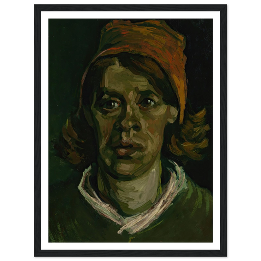 Head of a woman (1885) Art Print | Vincent van Gogh - Framed Poster - 30x40 cm / 12x16″ - Black frame