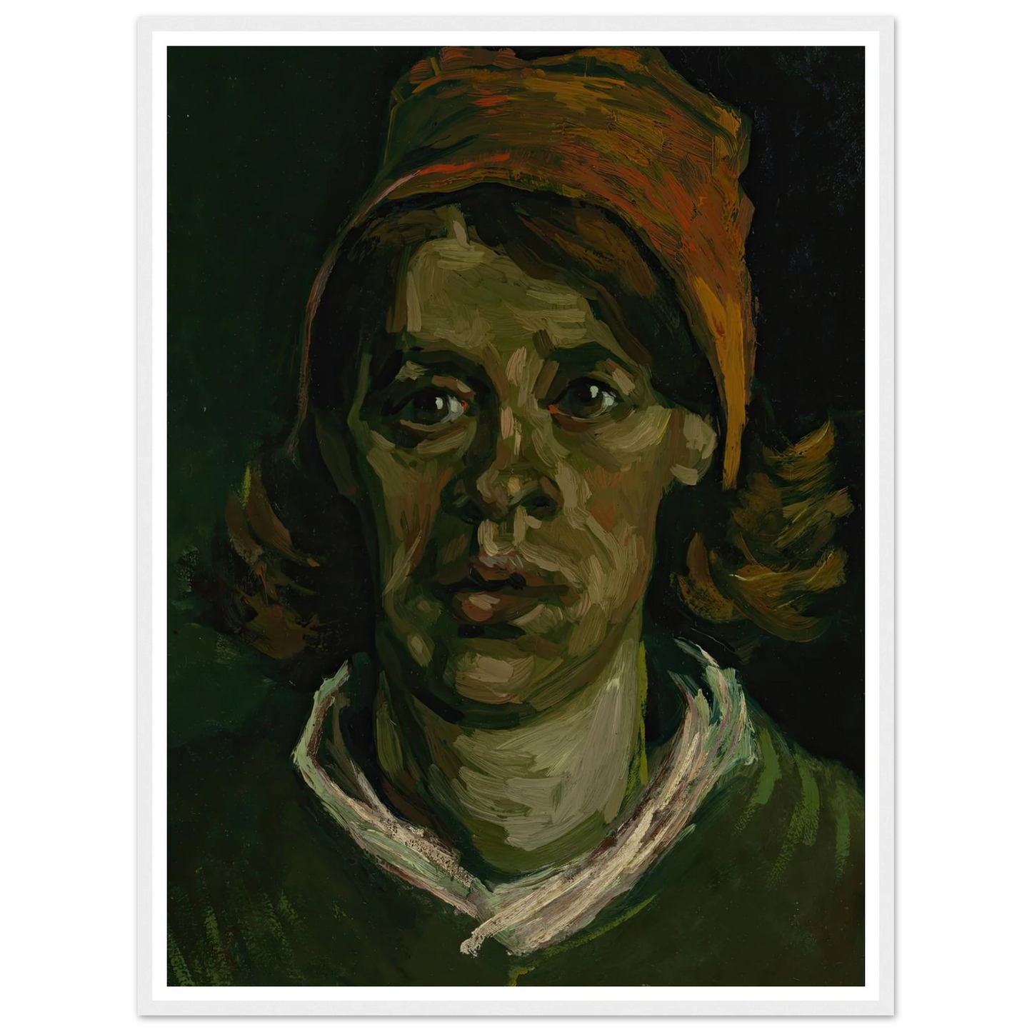 Head of a woman (1885) Art Print | Vincent van Gogh - Framed Poster - 30x40 cm / 12x16″ - Black frame