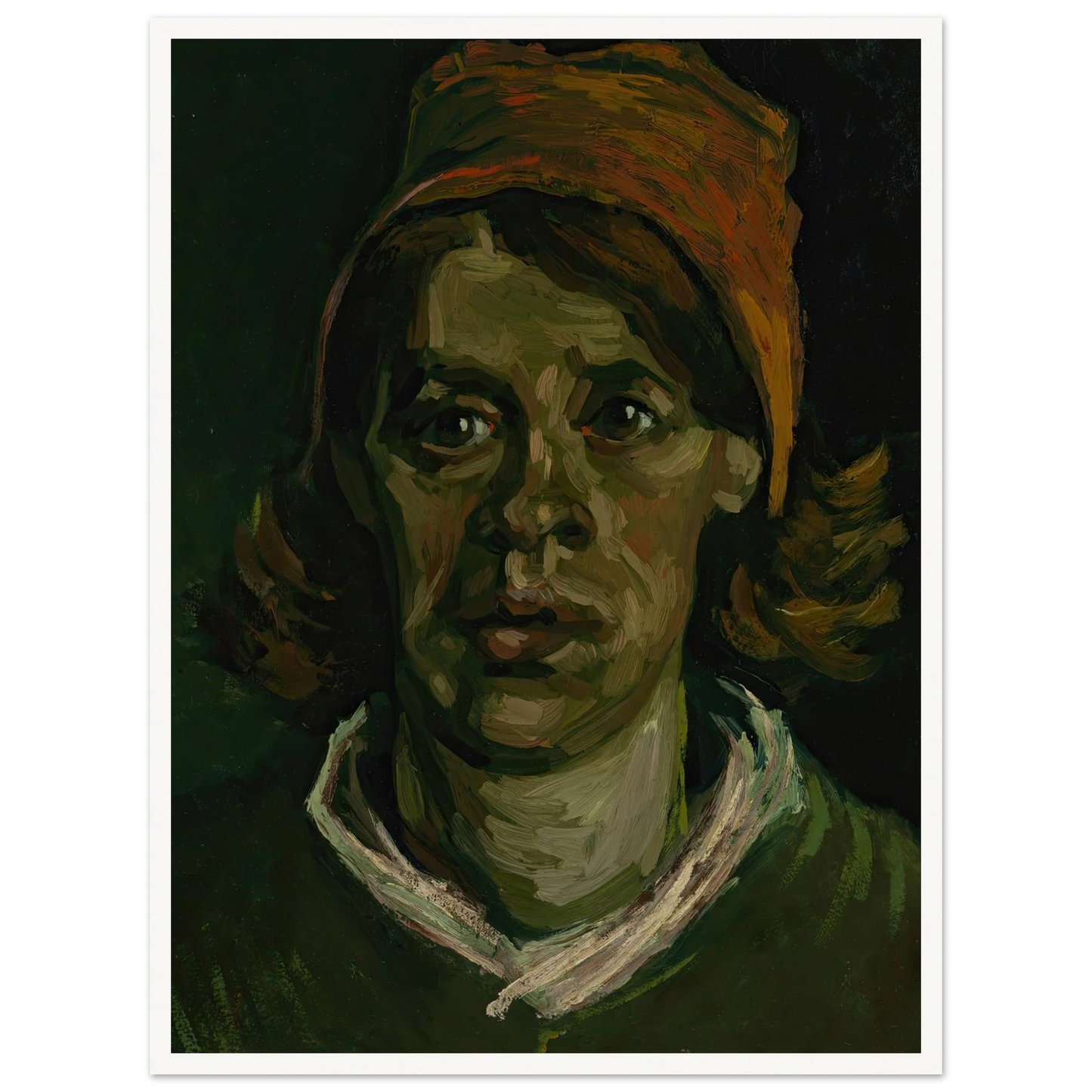 Head of a woman (1885) Art Print | Vincent van Gogh - Framed Poster - 30x40 cm / 12x16″ - Black frame