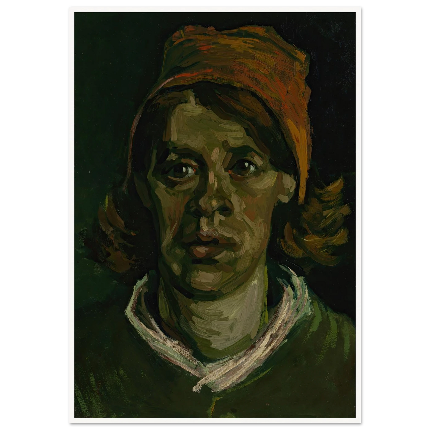 Head of a woman (1885) Art Print | Vincent van Gogh - Framed Poster - 30x40 cm / 12x16″ - Black frame