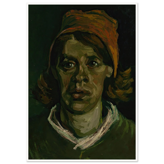 Head of a woman (1885) Art Print | Vincent van Gogh - Framed Poster - 30x40 cm / 12x16″ - Black frame