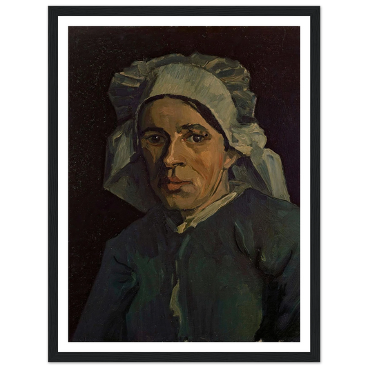 Head Of A Woman 2 Art Print | Vincent van Gogh - Framed Poster - 30x40 cm / 12x16″ - Black frame