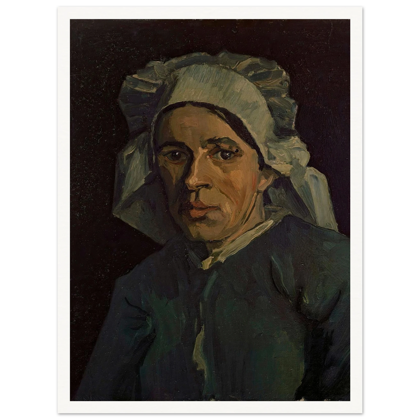 Head Of A Woman 2 Art Print | Vincent van Gogh - Framed Poster - 30x40 cm / 12x16″ - Black frame