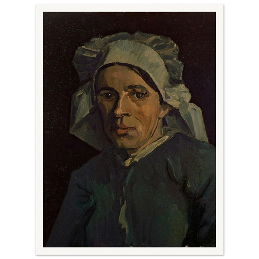 Head Of A Woman 2 Art Print | Vincent van Gogh - Framed Poster - 30x40 cm / 12x16″ - Black frame