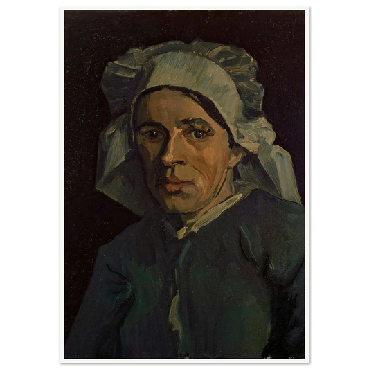 Head Of A Woman 2 Art Print | Vincent van Gogh - Framed Poster - 30x40 cm / 12x16″ - Black frame