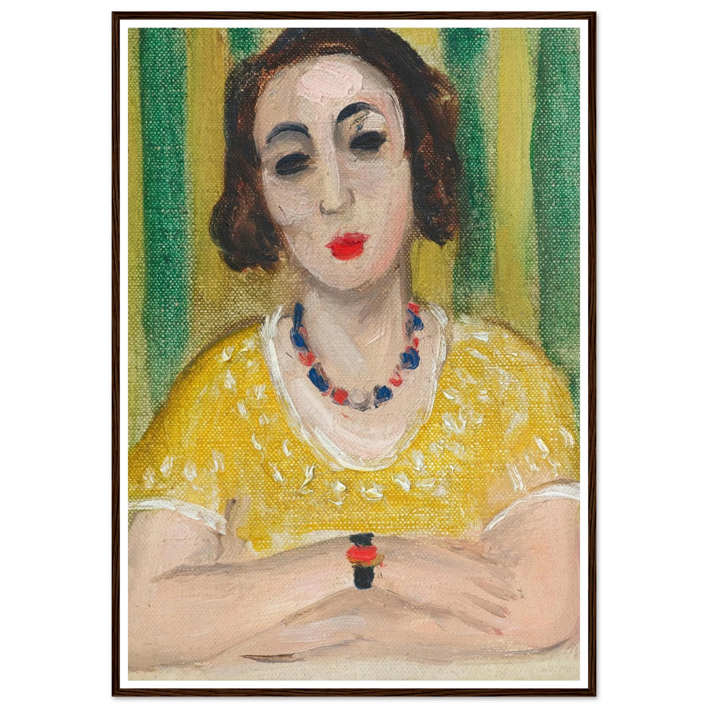 Henriette, robe jaune (1923) Art Print | Henri Matisse - Framed Poster - 30x40 cm / 12x16″ - Black frame