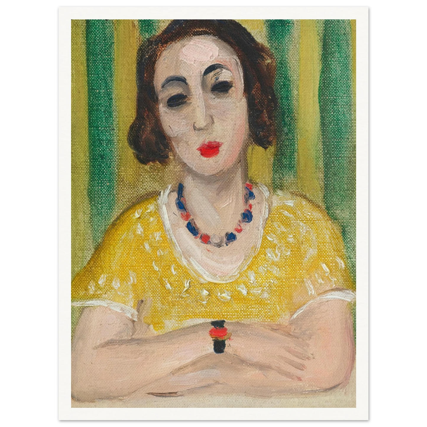 Henriette, robe jaune (1923) Art Print | Henri Matisse - Framed Poster - 30x40 cm / 12x16″ - Black frame