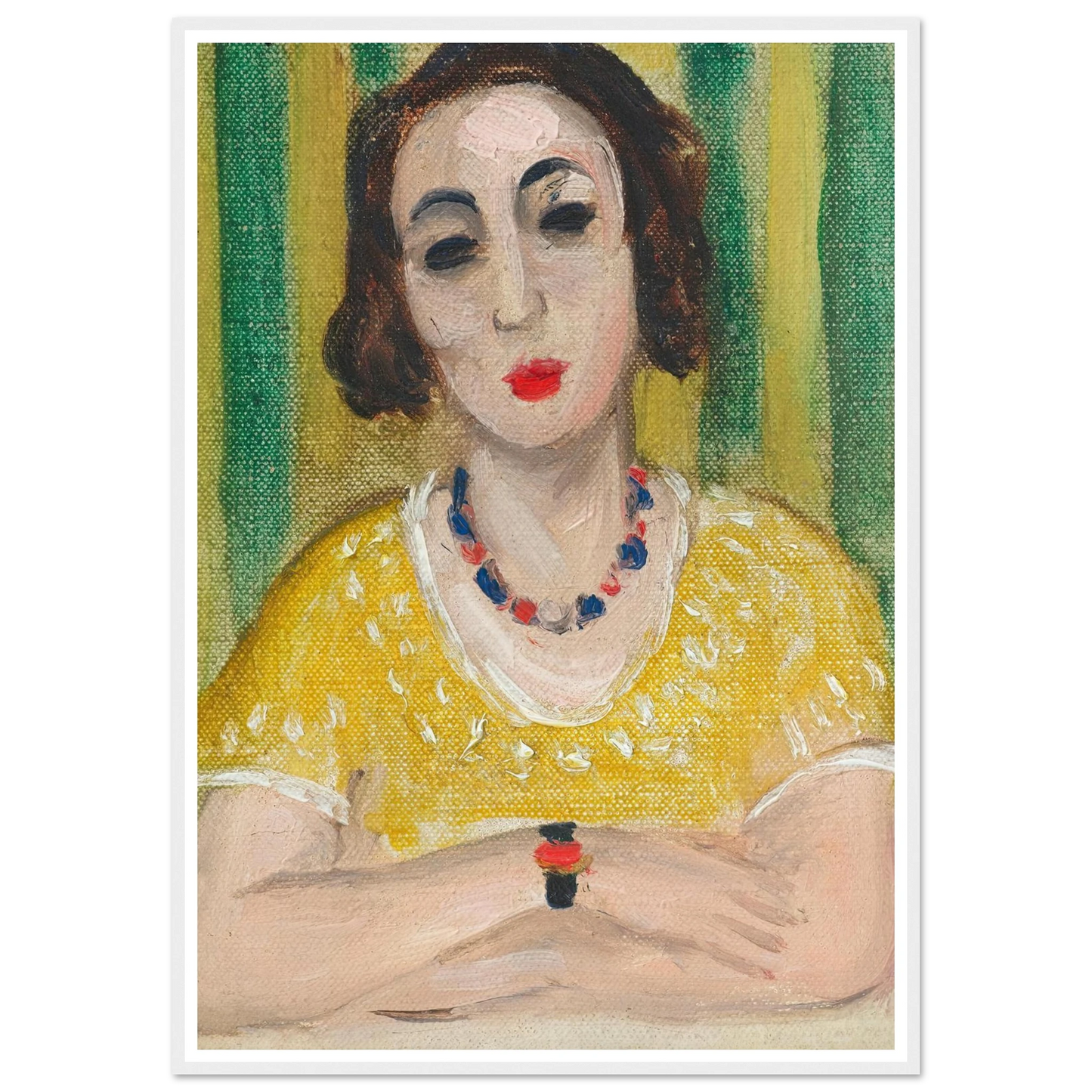 Henriette, robe jaune (1923) Art Print | Henri Matisse - Framed Poster - 30x40 cm / 12x16″ - Black frame