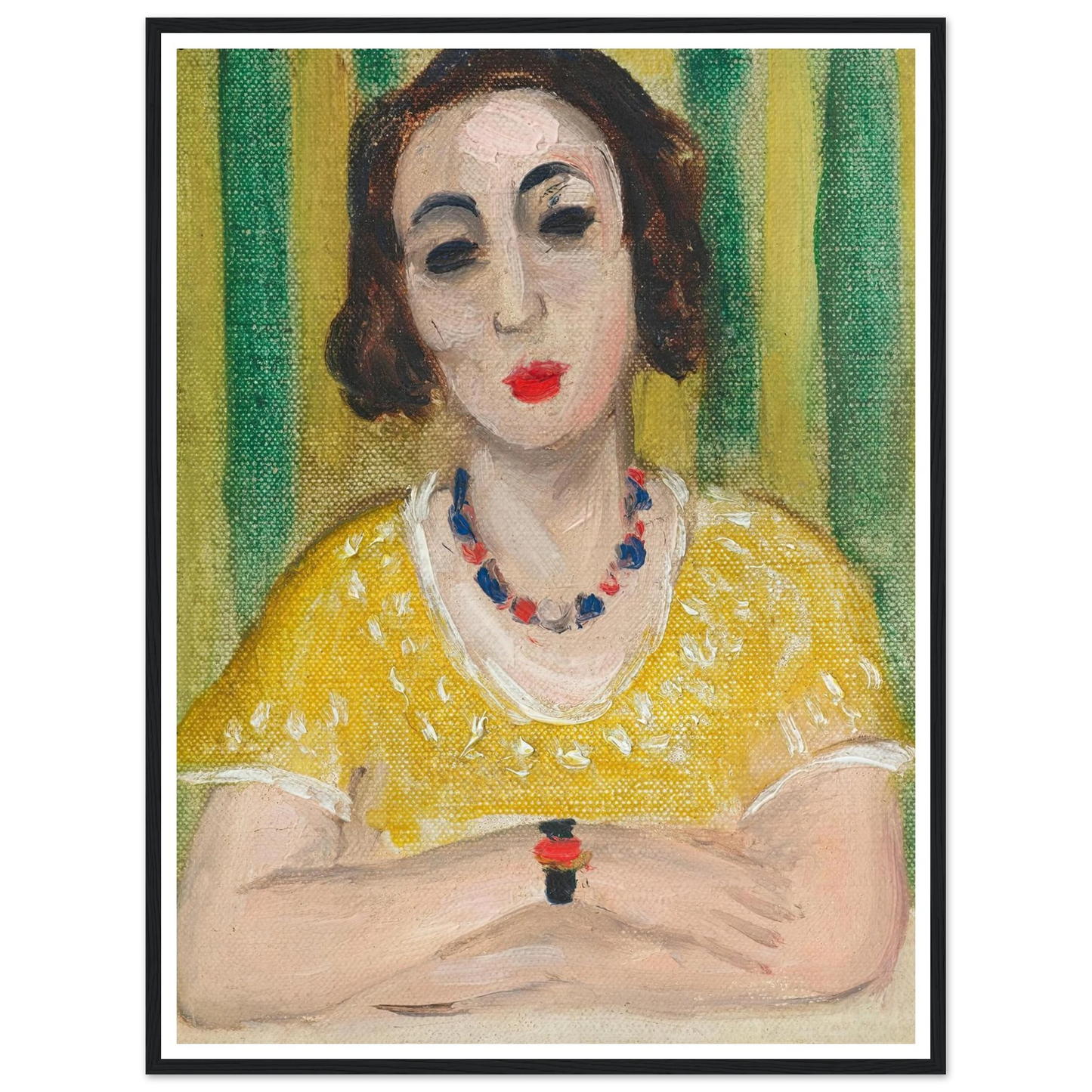 Henriette, robe jaune (1923) Art Print | Henri Matisse - Framed Poster - 30x40 cm / 12x16″ - Black frame