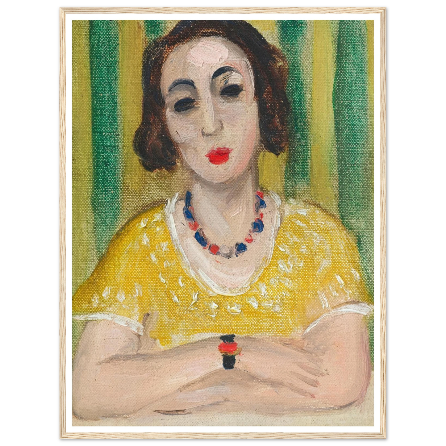Henriette, robe jaune (1923) Art Print | Henri Matisse - Framed Poster - 30x40 cm / 12x16″ - Black frame