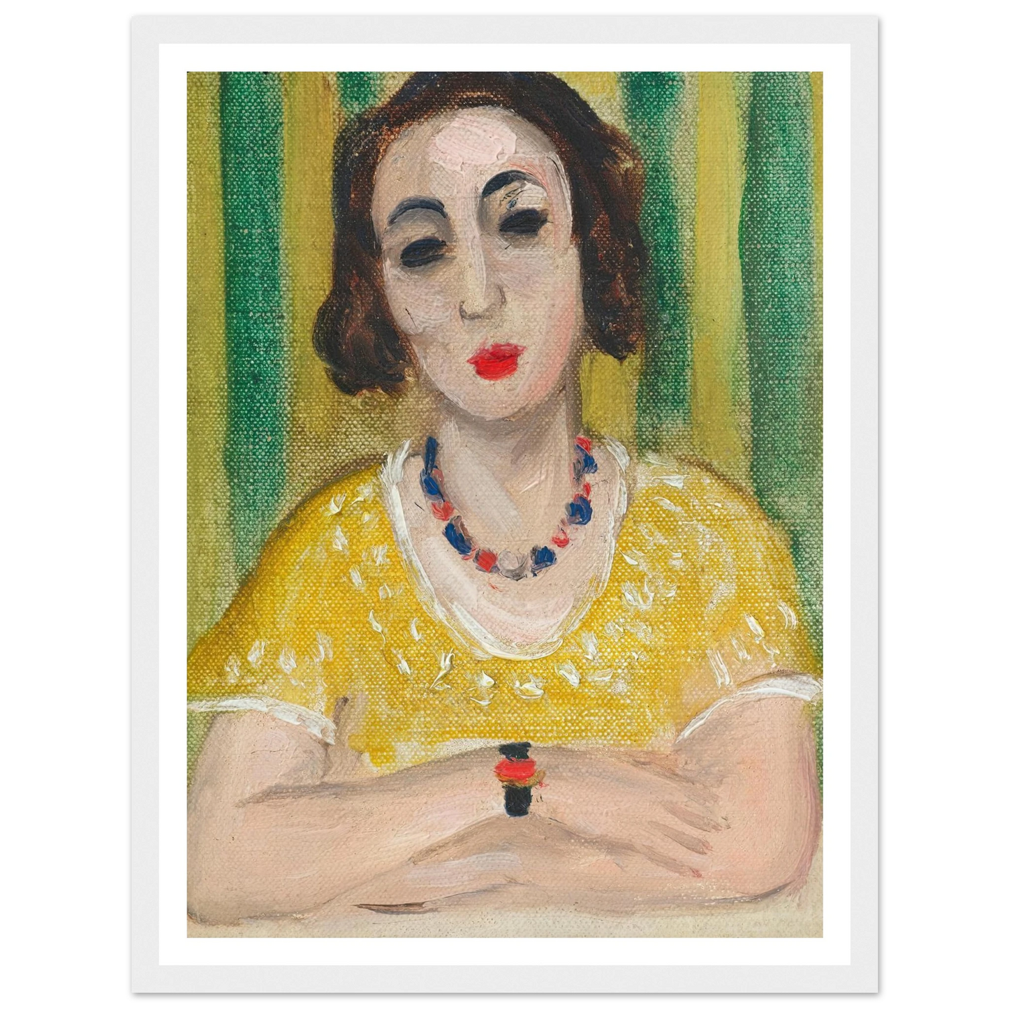 Henriette, robe jaune (1923) Art Print | Henri Matisse - Framed Poster - 30x40 cm / 12x16″ - Black frame
