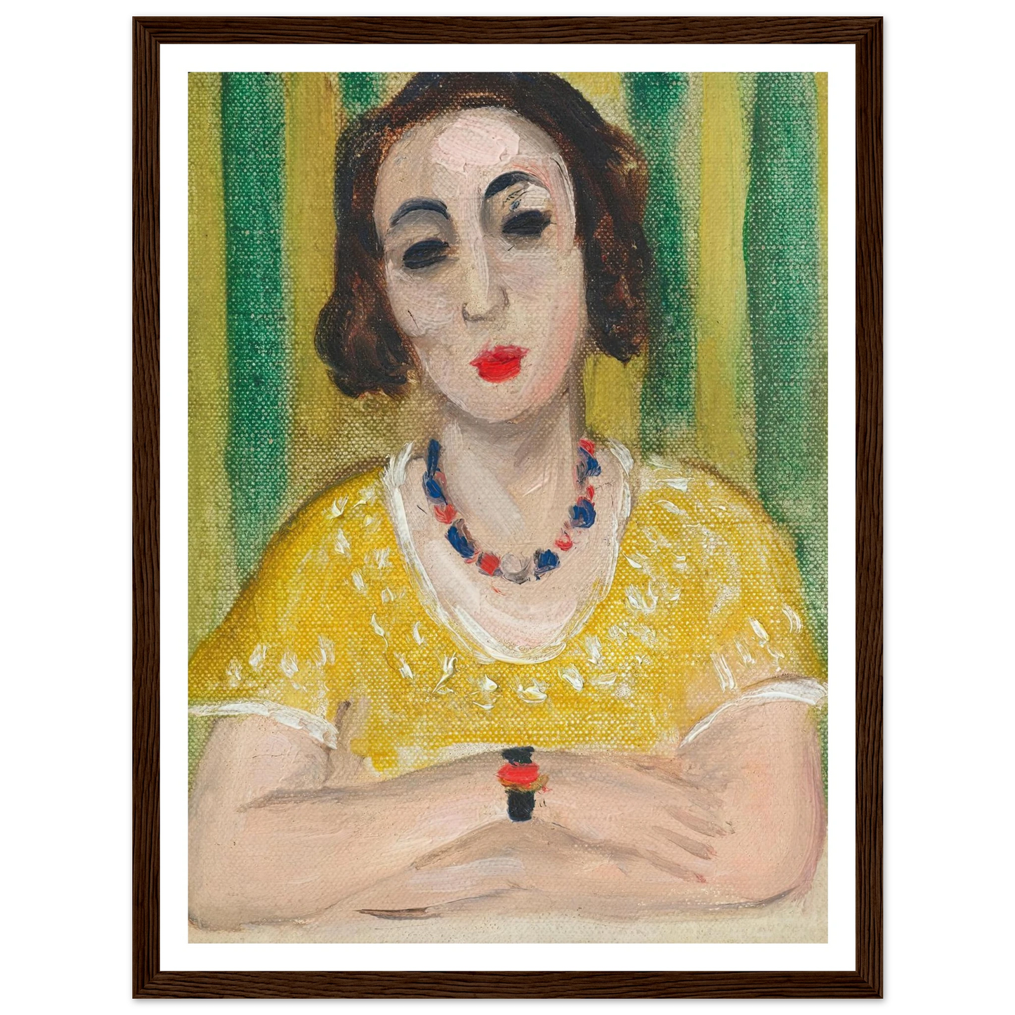 Henriette, robe jaune (1923) Art Print | Henri Matisse - Framed Poster - 30x40 cm / 12x16″ - Black frame