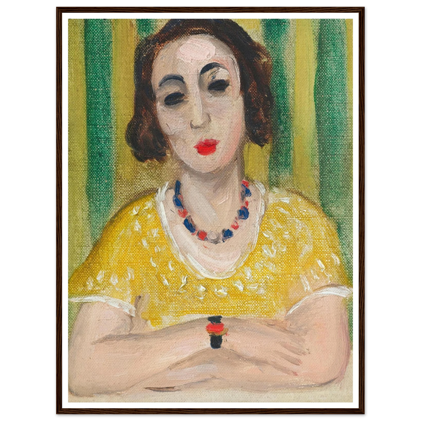 Henriette, robe jaune (1923) Art Print | Henri Matisse - Framed Poster - 30x40 cm / 12x16″ - Black frame