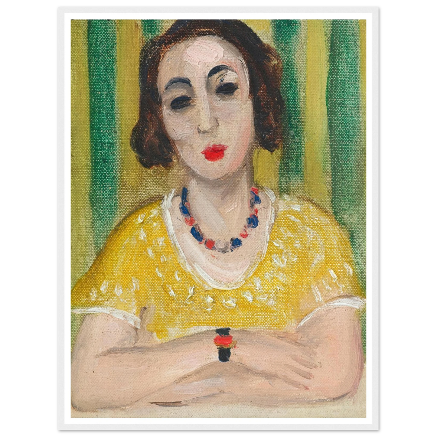 Henriette, robe jaune (1923) Art Print | Henri Matisse - Framed Poster - 30x40 cm / 12x16″ - Black frame