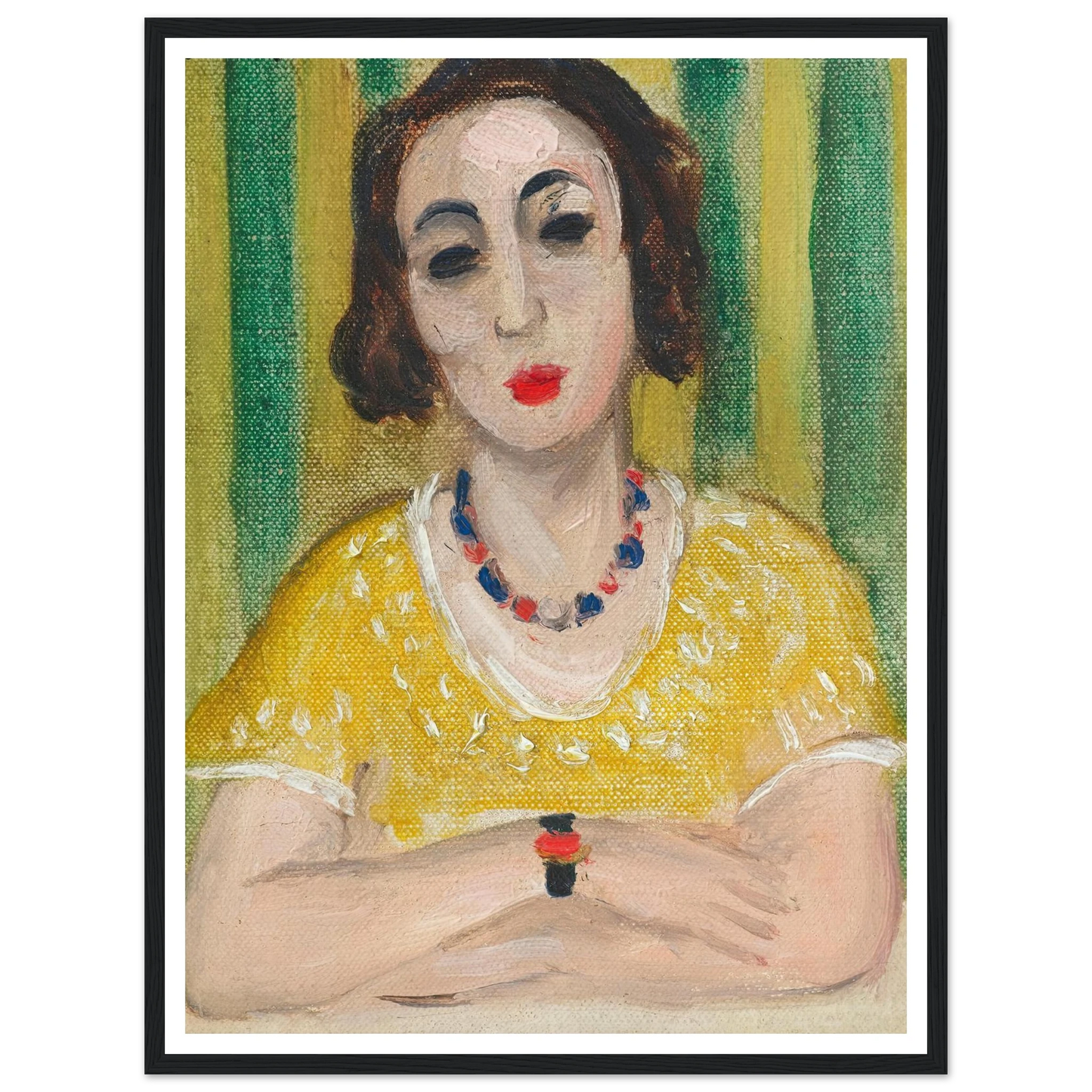 Henriette, robe jaune (1923) Art Print | Henri Matisse - Framed Poster - 30x40 cm / 12x16″ - Black frame