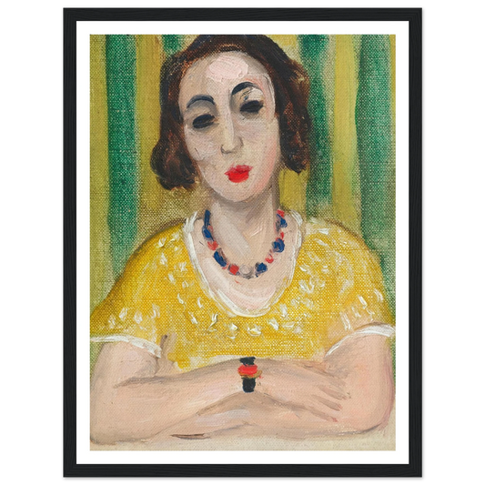 Henriette, robe jaune (1923) Art Print | Henri Matisse - Framed Poster - 30x40 cm / 12x16″ - Black frame