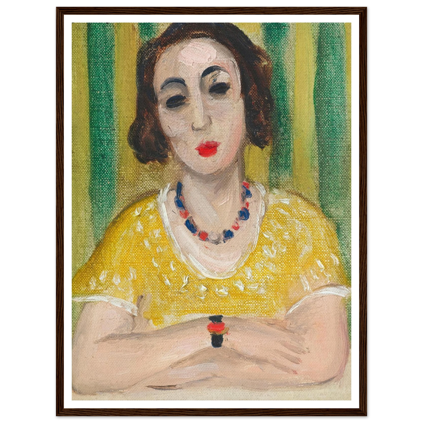 Henriette, robe jaune (1923) Art Print | Henri Matisse - Framed Poster - 30x40 cm / 12x16″ - Black frame