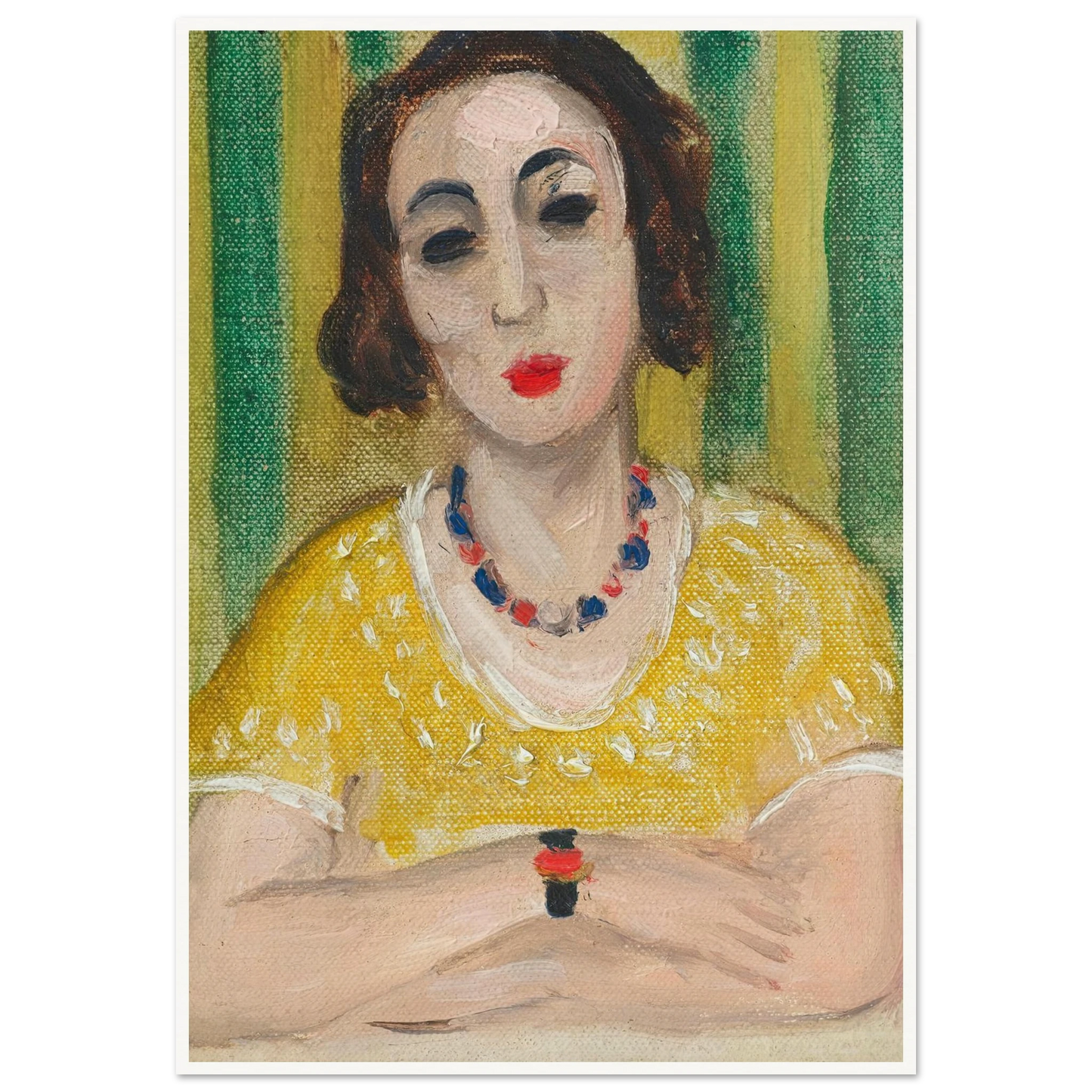 Henriette, robe jaune (1923) Art Print | Henri Matisse - Framed Poster - 30x40 cm / 12x16″ - Black frame