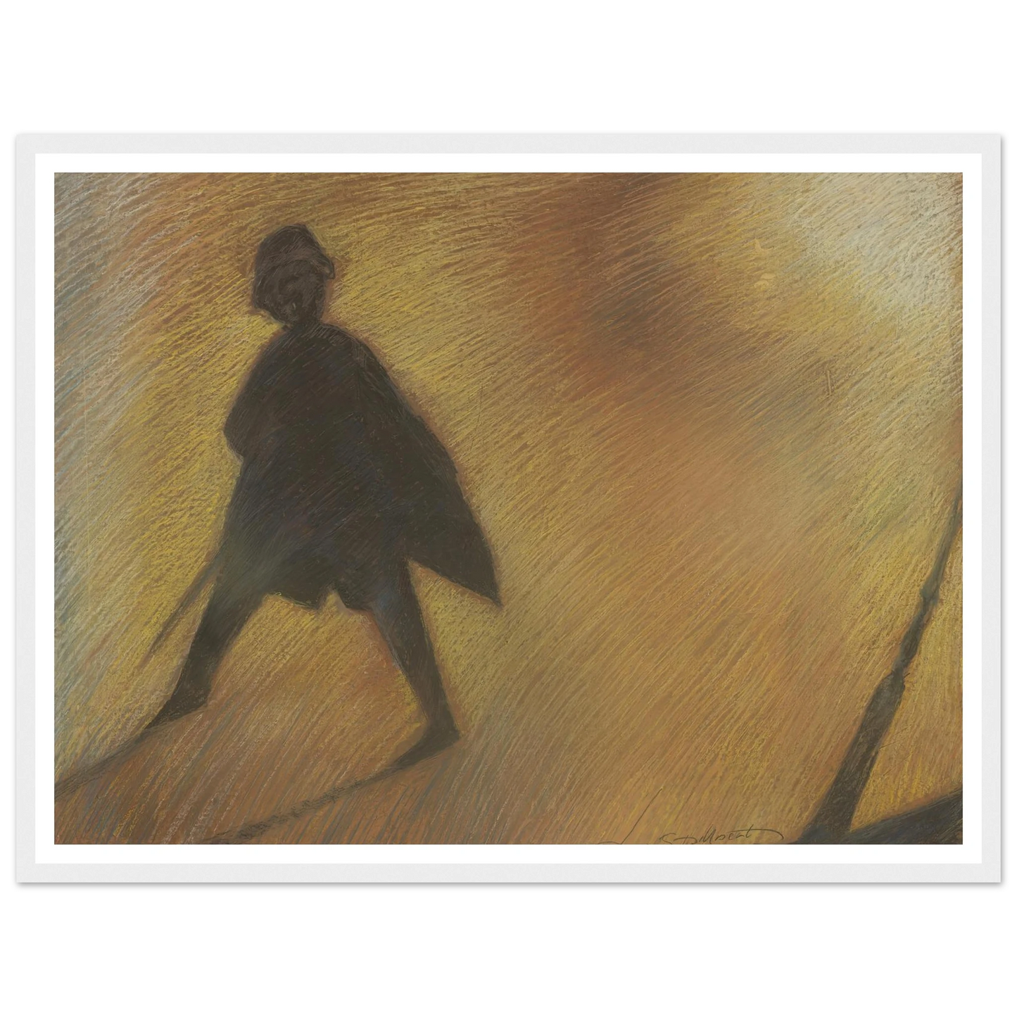 Het einde van een mooie dag – Figuur in tegenlicht (1912) Art Print | Leon Spilliaert - Framed Poster - 30x40 cm / 12x16″ - Black frame