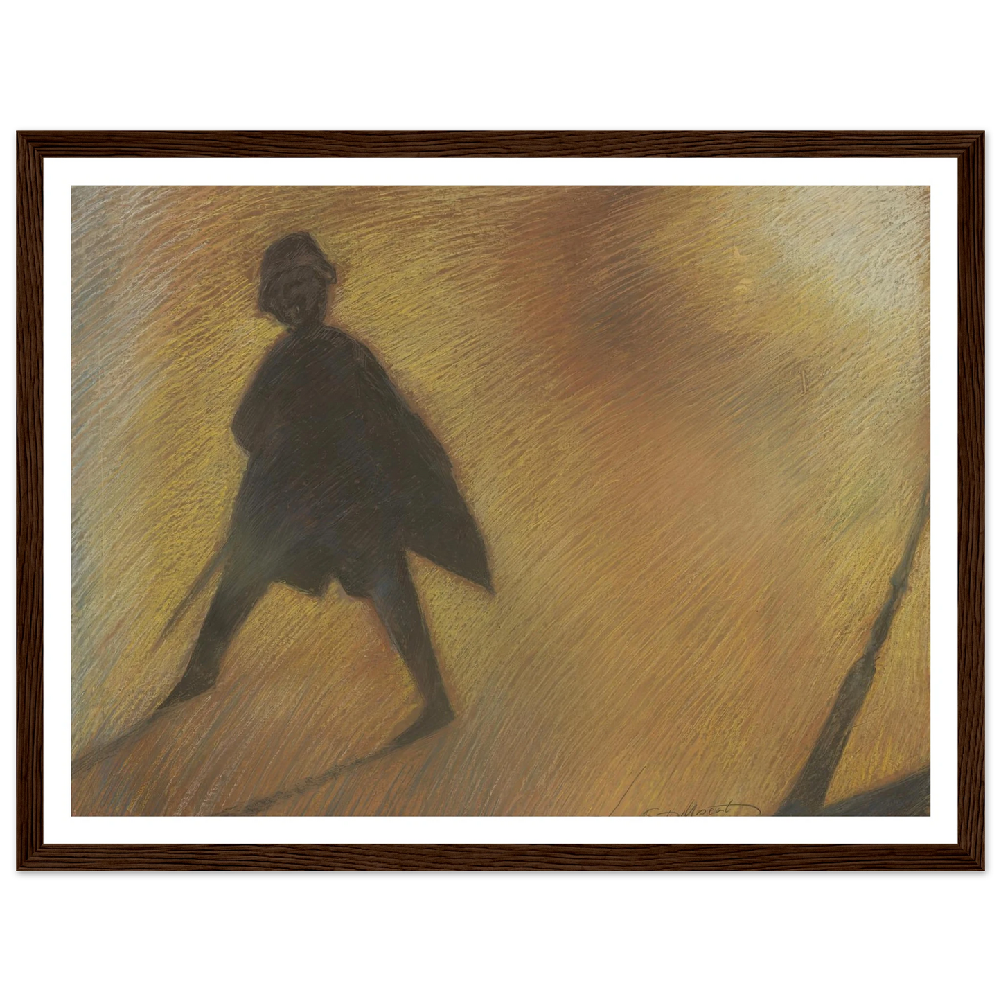 Het einde van een mooie dag – Figuur in tegenlicht (1912) Art Print | Leon Spilliaert - Framed Poster - 30x40 cm / 12x16″ - Black frame