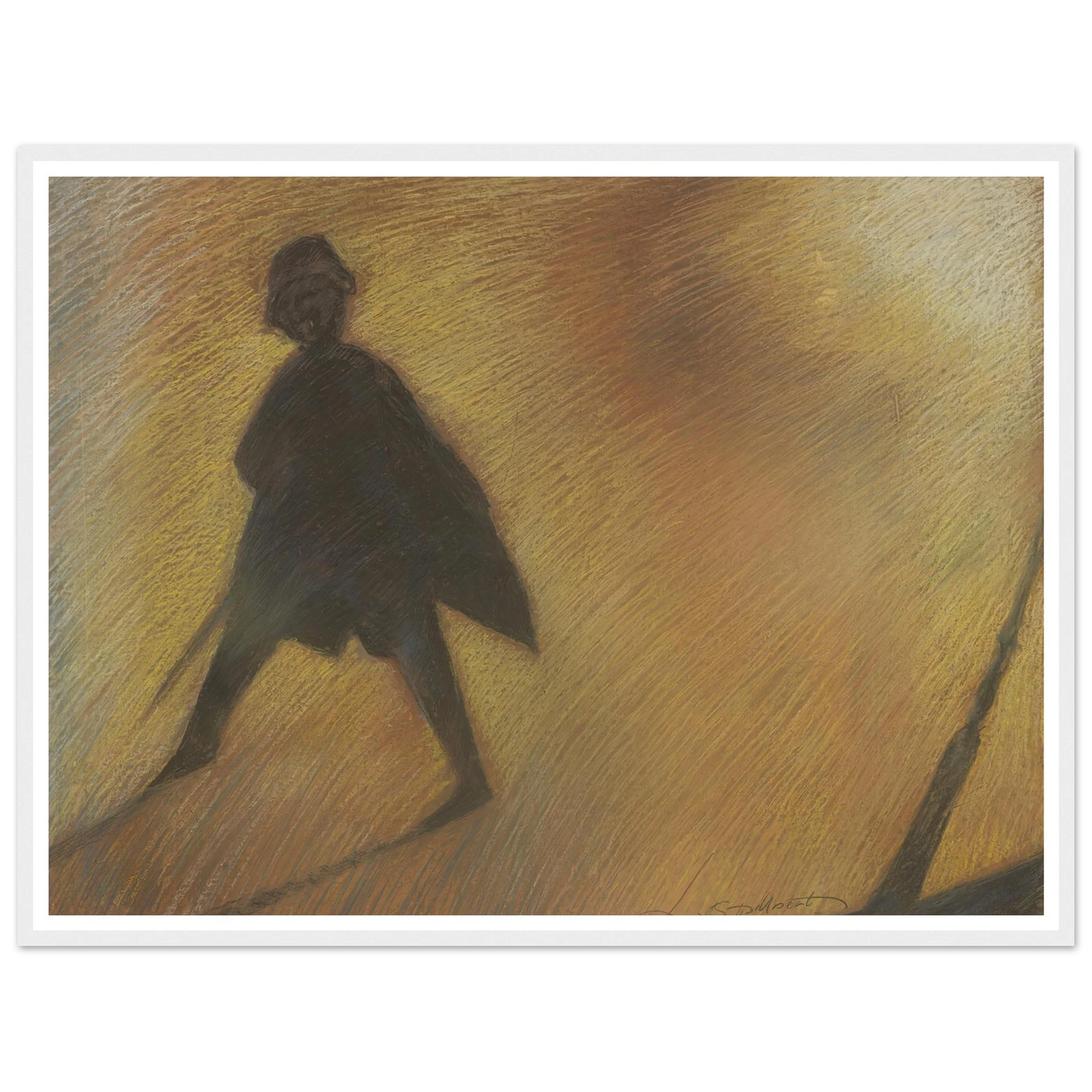 Het einde van een mooie dag – Figuur in tegenlicht (1912) Art Print | Leon Spilliaert - Framed Poster - 30x40 cm / 12x16″ - Black frame