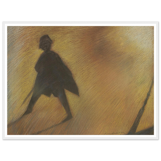 Het einde van een mooie dag – Figuur in tegenlicht (1912) Art Print | Leon Spilliaert - Framed Poster - 30x40 cm / 12x16″ - Black frame
