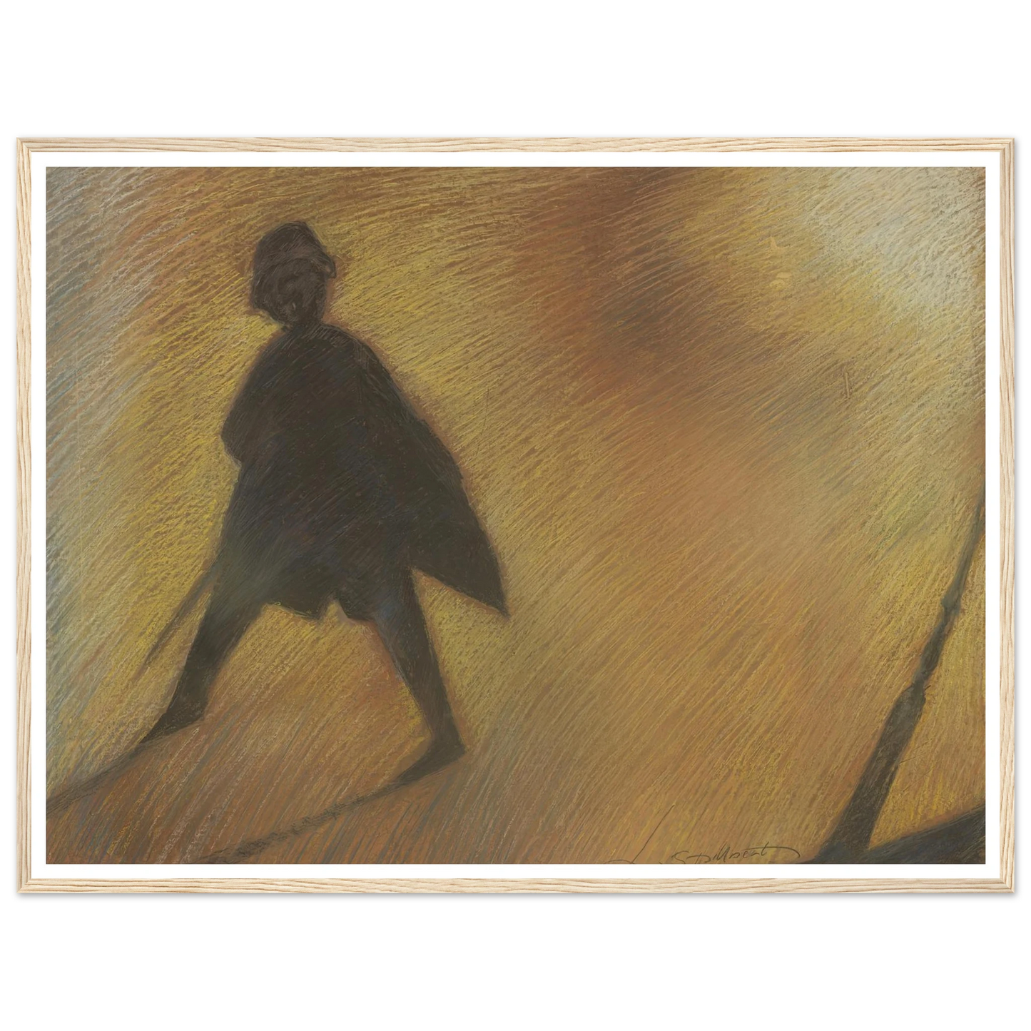 Het einde van een mooie dag – Figuur in tegenlicht (1912) Art Print | Leon Spilliaert - Framed Poster - 30x40 cm / 12x16″ - Black frame