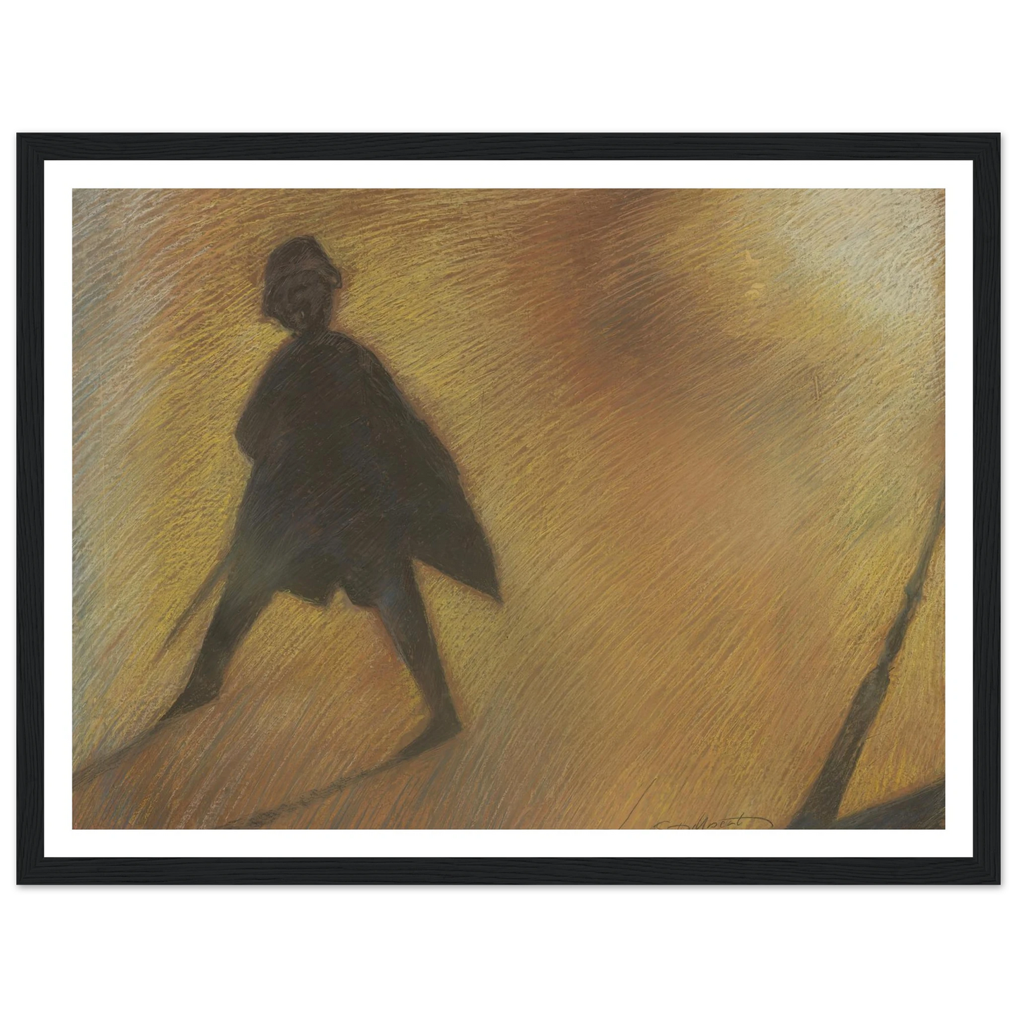 Het einde van een mooie dag – Figuur in tegenlicht (1912) Art Print | Leon Spilliaert - Framed Poster - 30x40 cm / 12x16″ - Black frame
