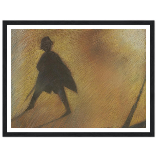 Het einde van een mooie dag – Figuur in tegenlicht (1912) Art Print | Leon Spilliaert - Framed Poster - 30x40 cm / 12x16″ - Black frame