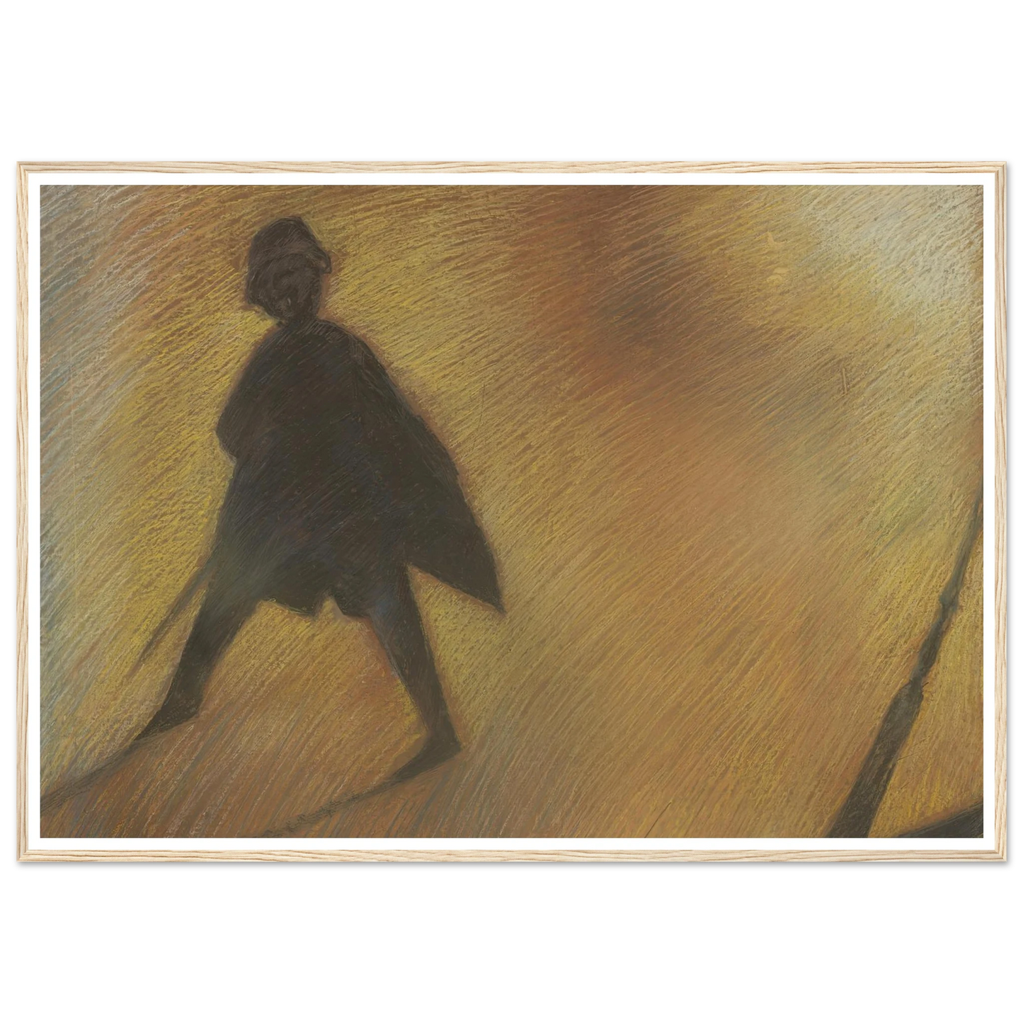Het einde van een mooie dag – Figuur in tegenlicht (1912) Art Print | Leon Spilliaert - Framed Poster - 30x40 cm / 12x16″ - Black frame