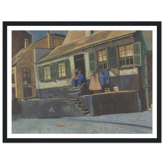 Het huis genaamd ‘De Preekstoel’ te Oostende (1911) Art Print | Leon Spilliaert - Framed Poster - 30x40 cm / 12x16″ - Black frame