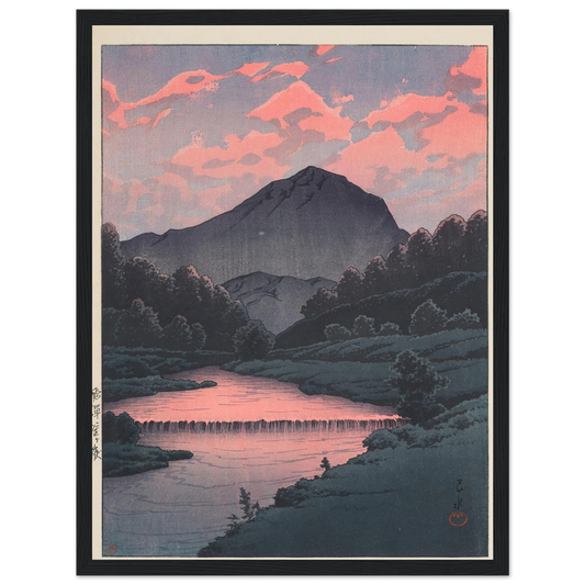 Hida Kamagadake (Mount Kamaga, Hida) (1933) Art Print | Kawase Hasui - Framed Poster - 30x40 cm / 12x16″ - Black frame