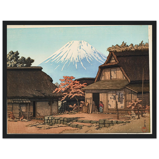 Hirano no aki (Autumn at Hirano) (1945) Art Print | Kawase Hasui - Framed Poster - 30x40 cm / 12x16″ - Black frame