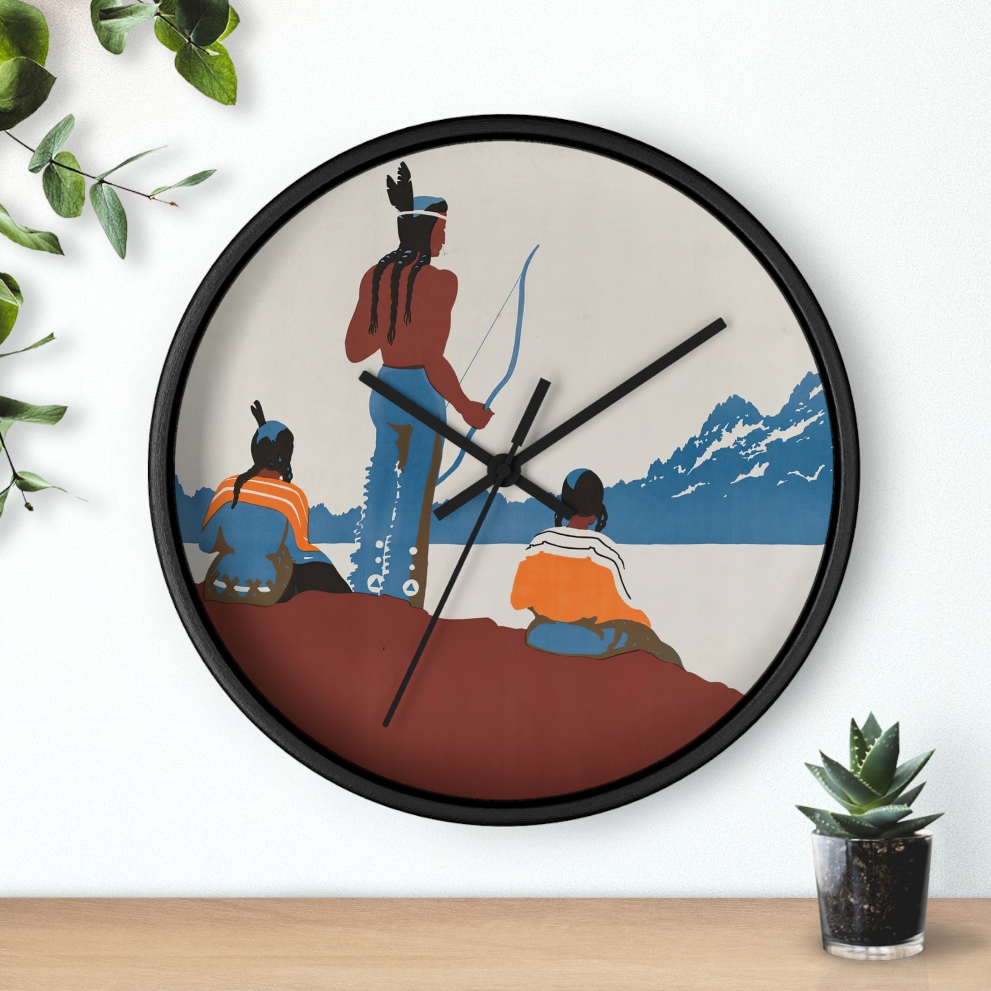 His hunting ground of yesterday, National Parks Wall Clock | Dorothy Waugh - Black - Black Base - 10"