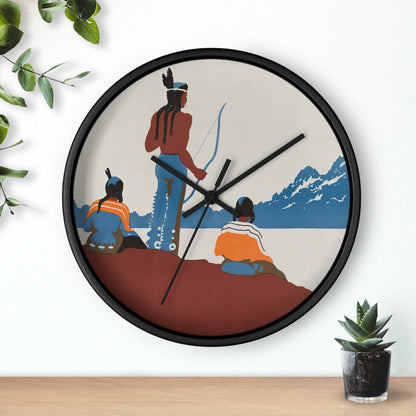 His hunting ground of yesterday, National Parks Wall Clock | Dorothy Waugh - Black - Black Base - 10"