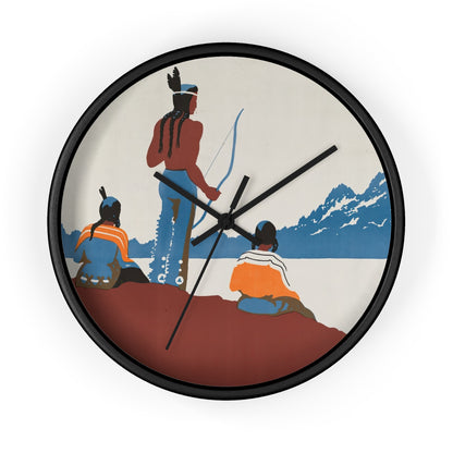 His hunting ground of yesterday, National Parks Wall Clock | Dorothy Waugh - Black - Black Base - 10"