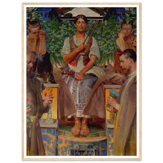 Homage to art and the muse (1910) Art Print | Jacek Malczewski - Framed Poster - 30x40 cm / 12x16″ - Black frame