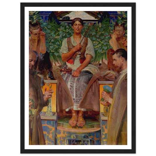 Homage to art and the muse (1910) Art Print | Jacek Malczewski - Framed Poster - 30x40 cm / 12x16″ - Black frame