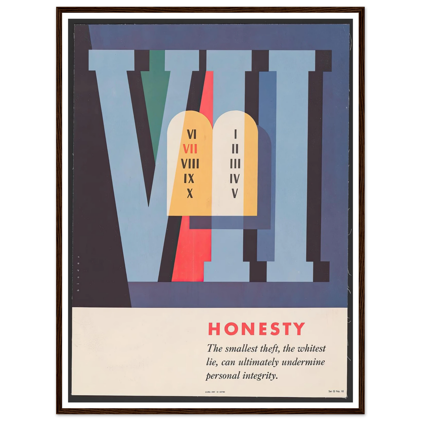 Honesty (1957) Art Print | Joseph Binder - Framed Poster - 30x40 cm / 12x16″ - Black frame