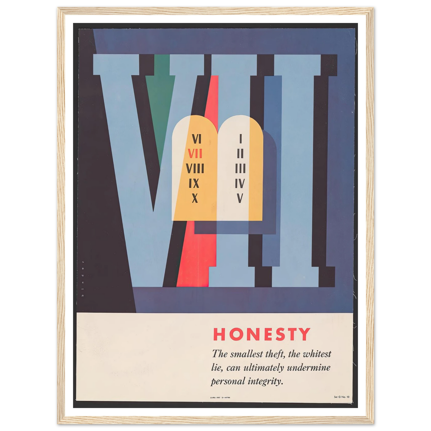 Honesty (1957) Art Print | Joseph Binder - Framed Poster - 30x40 cm / 12x16″ - Black frame