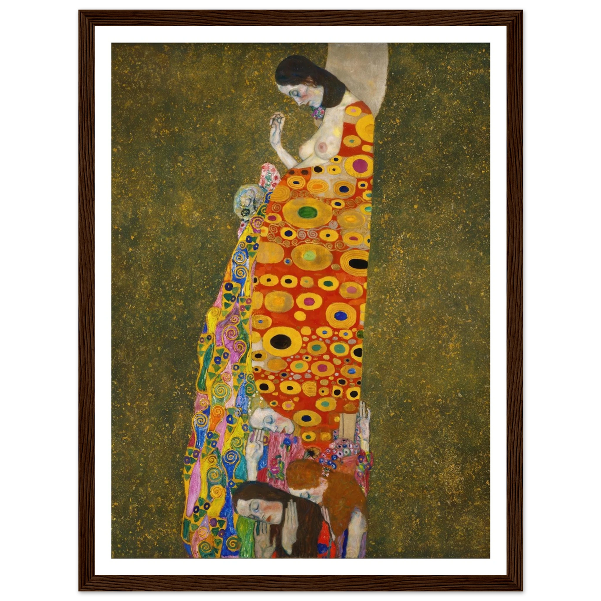 Hope, II (1907 - 1908) Art Print | Gustav Klimt - Framed Poster - 30x40 cm / 12x16″ - Black frame